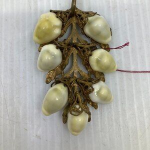 Vtg 1930s MIRIAM HASKELL ? brass shell victorian edwardian brooch